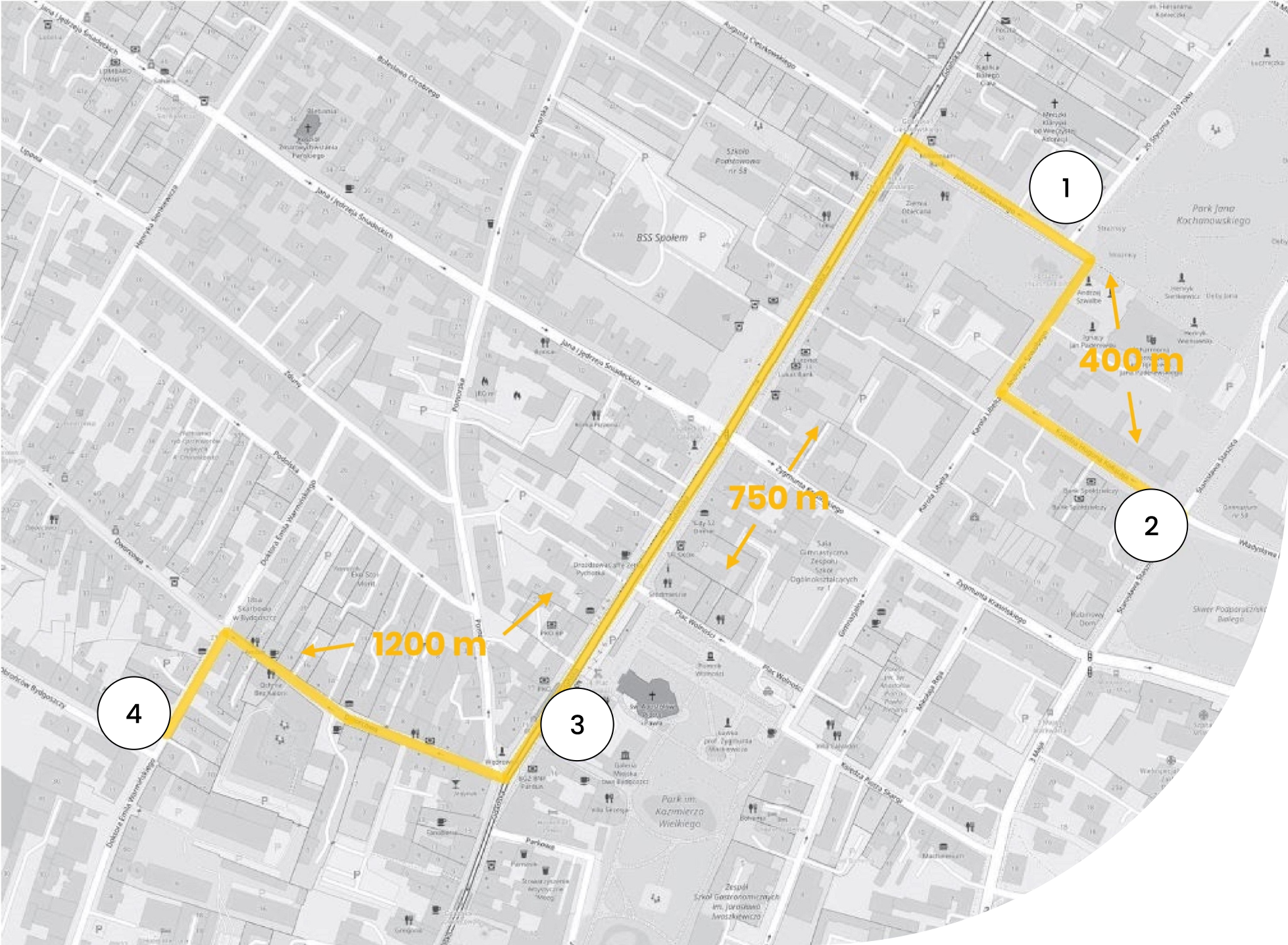 Rozmieszczenie budynków Akademii Muzycznej
